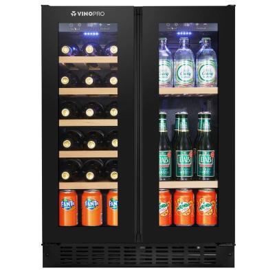 China Vinopro 96L Glass Door Wine Compressor Commercial Refrigerator Double Area Full Cellar Refrigerated Large Wine Cooler For House Use for sale