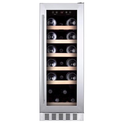 China Manufacture Customized Commercial Vinopro 58L 19 Bottles Single Zone Wine Cooling Chiller with Seamless Stainless Steel Glass Door for sale