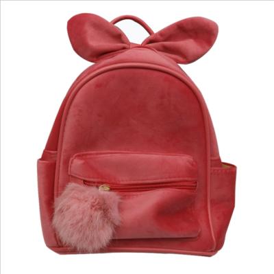 China Cute Bunny Cartoon School Bag Kids Pompom Backpack Boys Girls Plush Bag Pack Cute Backpack For Children for sale