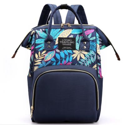 China Water Resistant Customize Wet Bag Tote Fashion Travel Floral Printing Cheap Original Baby Diaper Flower Bag Casual 3 in 1 Mommy Bag for sale