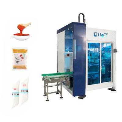 China Slanted Spout Bag Salad Dressing Carton Packing Machine Equipment Manufacturer for sale