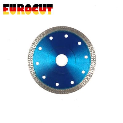 China 5Inch X Type Hot Pressed Mesh Turbo Tiles Diamond Saw Blades With Shaft Flange 7/8IN for sale