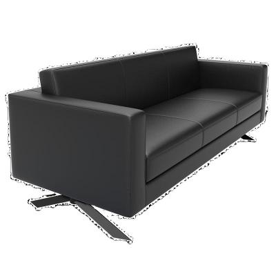 China Foldable Simple Modern Luomantike Sofa Reception Office Living Room Area Three Position Leather Sofa for sale