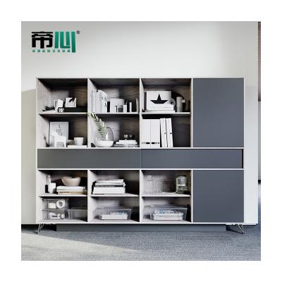 China Simple Modern Expandable Wooden Boss Furniture File Cabinet Luomantike Cabinet Office Open Locker Bookcase for sale