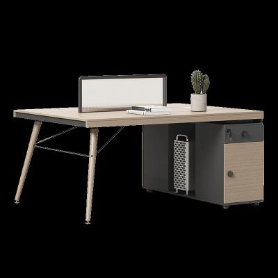 China Other Compact Storage Office Workstation Open Desk With Opposite Filing Cabinet 2 Person Seat for sale