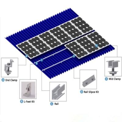 China Commercial L Feet Aluminum PV Solar Panel Seam Roof Mounting Structure for sale