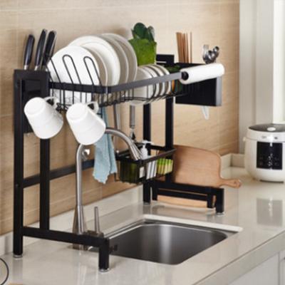 China 2022 Modern Hot Selling Under The Sink Folding Shelf Rack 2 Layers Black Color Used In Kitchen Organizer Storage Rack for sale