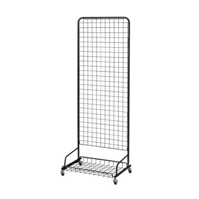 China 2022 Rolling Out Goods Design Black Grid Panel Store Frame Clothing Store Cabinet Display Rack Luxury Portable Retail Store Furniture for sale