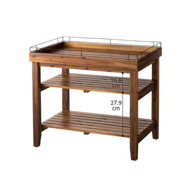 China Showing Merchandise Custom Acacia Show Tray Shop Table Frame Clothing Store Cabinet Display Rack Retail Store Furniture for sale