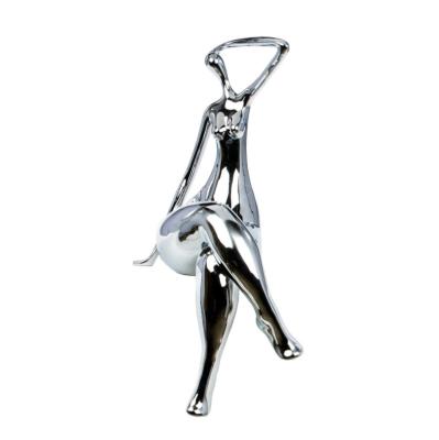 China Europe Female Red White Nude Sculpture Isabella Resin Sculpture Chrome for sale