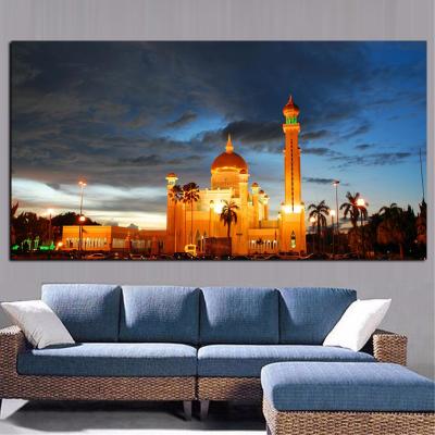 China Abstract Islamic Mosque Sunset Masjid Religious Wall Art Pictures Painting Wall Art for Living Room Home Decor (No Frame) for sale