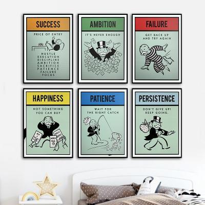 China Alec Monopolies Inspirational Success Ambition Patience Abstract Canvas Poster Wall Art For Living Room Home Decor (No View) for sale