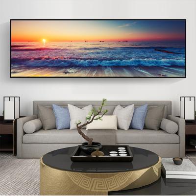 China Abstract Sunset By The Sea Canvas Paintings On The Wall Art Posters Wall Art For Living Room Home Decor (No Frame) for sale