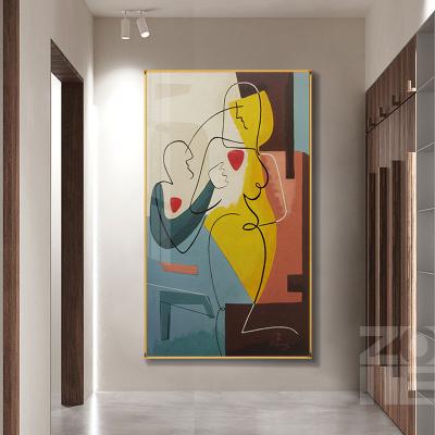 China Retro Classic Wall Art Canvas Black Lines Wall Art Abstract Canvas Painting Pictures Wall Art For Home Decor (No Frame) for sale