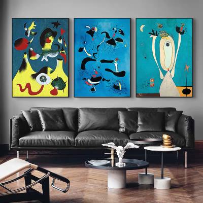 China Abstract Impressionist Miro Famous Paintings Posters and Wall Art Pictures of Print Canvas Paintings for Living Room Decor (No Frame) for sale