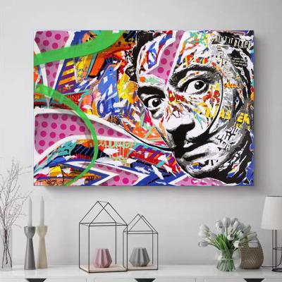 China Abstract Modern Portrait Art Graffiti Man Posters And Print Canvas Paintings Wall Art Pictures For Living Room Decor Cuadros No Frame for sale