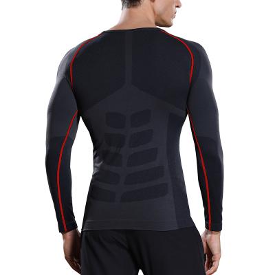 China High Quality Breathable Compression Dry Men Fitted Long Sleeves Gym Wear Breathable Tight Sports Shirt for sale