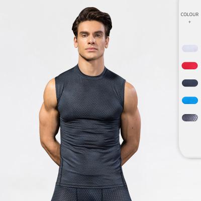 China High Quality Breathable Men Compression Sports Bodybuilding Gym Quick Dry Running Vest for sale