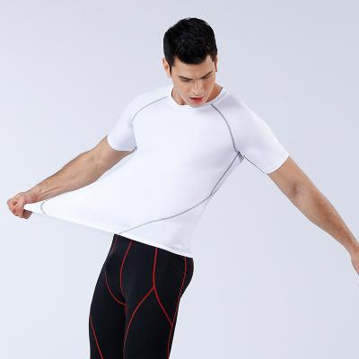 China High Quality Custom Made Mens T-shirt Breathable Compression Sports Wear Bodybuilding Gym Clothing for sale