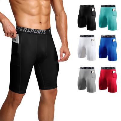 China Breathable Men multi color dry fit polyester fitness clothes pants gym shorts with pockets for sale