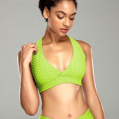 China Women Breathable Green Shockproof Support XXXL Cross Fitness Yoga Sports Gym Wear Bra for sale