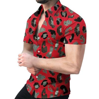 China 2023 New Men's High Quality Anti-pilling 3D Sleeve Casual Digital Printed Short Shirt for sale