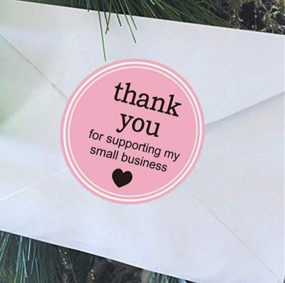 China Waterproof Scratch Round- Thank You For Supporting My Small Business Sticker Labels With Hearts for sale