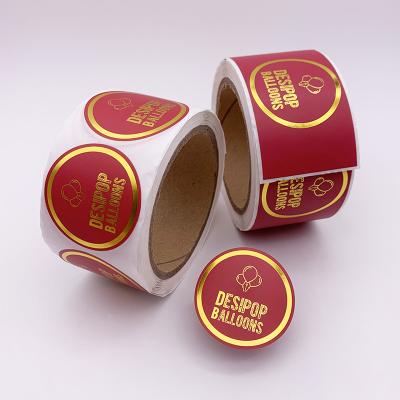 China Waterproof Make Your Own Logo Sticker Brand Name Gold Foil Stamping Logo Sticker for sale