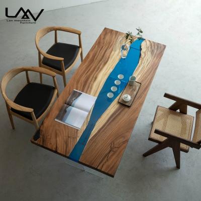 China River wood dining table top resin slab epoxy resin assembled clear table top for dining home and hotel for sale