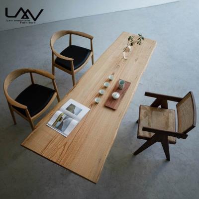 China Factory Direct Assembled Modern Home Furniture Customize Size Square Live Edge Kitchen Restaurant Solid Walnut Slab Wood Dining Table Top for sale