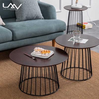 China Modern Design Wooden Assembled Coffee Table Combination Living Room Hotel Cafe Around Table Corner Side Table for sale