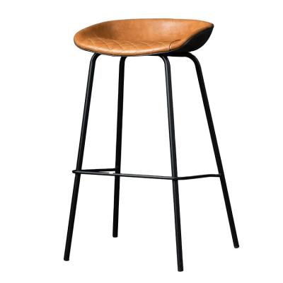 China High Quality Modern Saddle Leather Assembled Bar Chairs Stools Hotel Restaurant With Metal Legs Single Convertible for sale