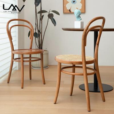 China American Party Wedding Solid Wood Hotel Room Rattan Retro Chair Event Assembly For Restaurant And Banquet Wicker Furniture / Dining Chair for sale