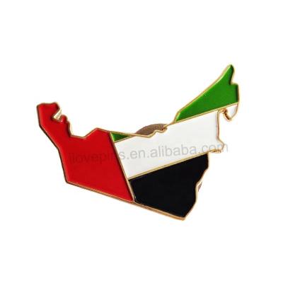 China custom 3D UAE flag brooch lapel pin crafts, UAE national day gifts for sale