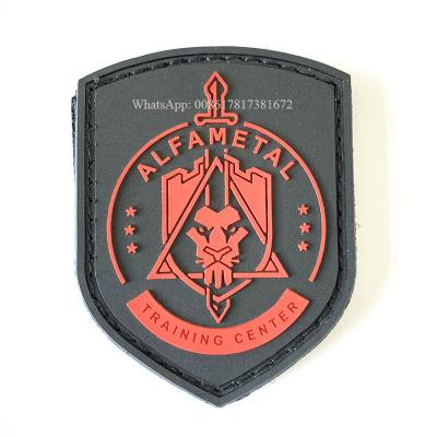 China Factory 3D Center Shape 2D Logo Soft Rubber Patch Custom PVC Air Soft Shield Bikers for sale