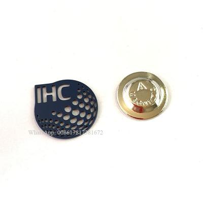 China Worldwide 20mm Stainless Iron Etched Badge Logo Metal Lapel Pin Brooch With Magnet for sale