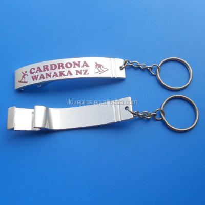 China Cardrona Metal Bottle Opener Sustainable High Quality Ski Key Chain for sale