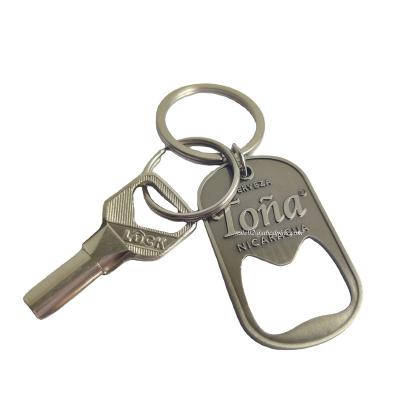 China Promotion Gift China Engraved Brand Logo Zinc Alloy Metal Bottle Opener Key Chain Supplier for sale