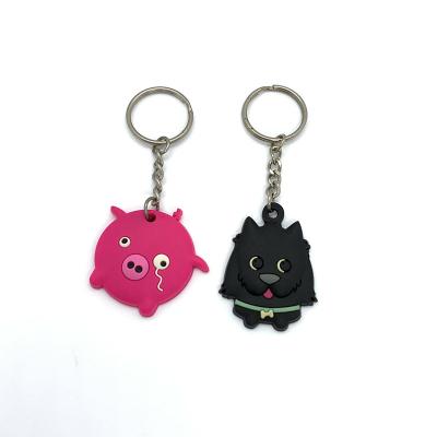 China Eco-Friendly Design 3D Silicone Soft Cute Pet Logo Eco-Friendly PVC Silicone PVC Keychains for sale