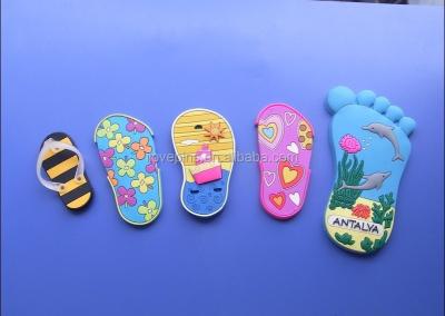 China E-Co PVC Friendly Soft Flip Flop Fridge Magnets, Slipper Design Reference Magnets, Magnetic Cheap PVC Shoe Fridge Magnets for sale