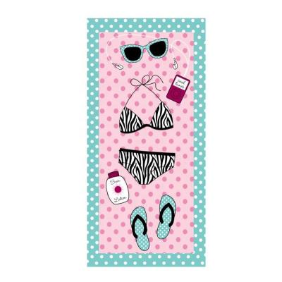 China Viable New Design Customized Printed Logo Microfiber Custom Beach Towel for sale