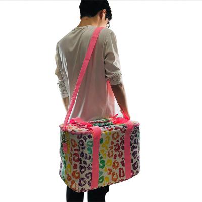 China 2021 Waterproof New Lunch Picnic Handbag Leopard Tie Dye Weekend Coolers Bag for sale