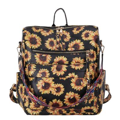 China Waterproof Custom Floral Colorful Shopping Women School Backpack For Travel for sale