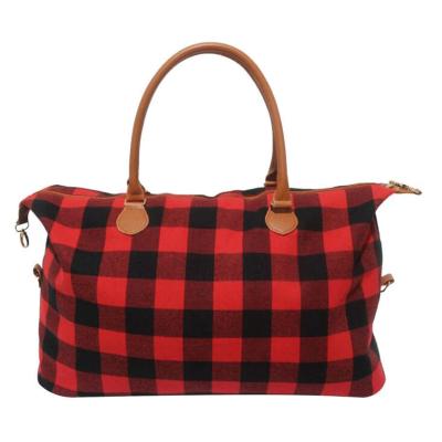 China Travel Plaid Tote Bag Plaid Travel Bag Large Size Plaid Shoulder Bag for sale