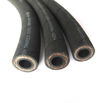 China SAE J188 Black Color Oil Hydraulic Power Steering Hose Heavy Duty Rubber Oil Hose Truck Retur 3/8 3/8