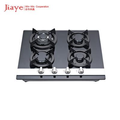 China Hotel High Quality Tempered Glass Panel Built In Gas Hob 4 Burner LPG/NG Gas Cooker for sale