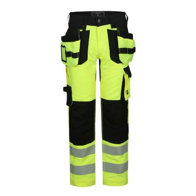 China Safety Reversible High Quality Customized Construction Workers Warning Clothing Multi Pockets Cargo Uranus Strength Workwear Reflective Pants Hi for sale