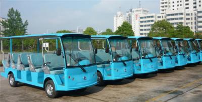 Chine autobus guidé électrique de moteur de C.C 5KW avec la lumière/lecteur MP3 pour 14 passagers à vendre