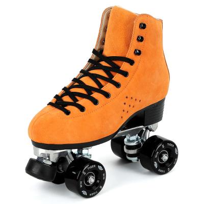 China 2023 New High Level Professional Microfiber Roller Suede 4 Wheels Quad Roller Skate Patines Ice Skating Flashing 36-45 Speed ​​36-45 New for sale