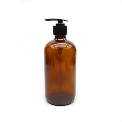 China Personal Skincare Packaging Factory Selling Safe And Cheap Amber Glass Lotion Boston Bottle Pump for sale